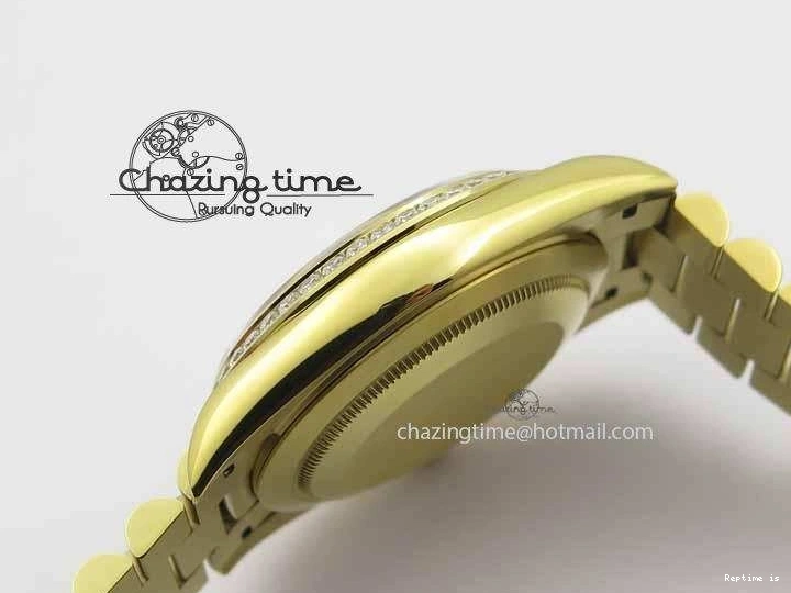 0106 Day Date 40mm YG BP Maker Best Edition Black Dial Diamond Bezel On YG Bracelet A Soft 3681